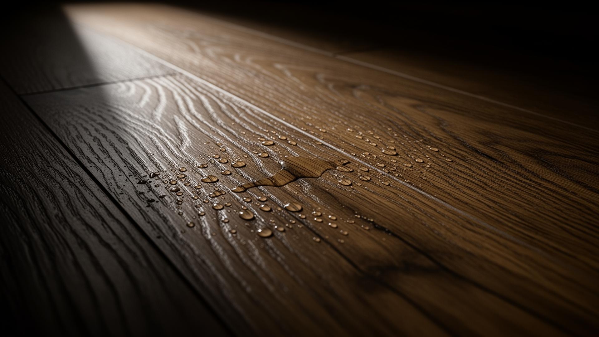 UNAFloors SPC surface detail — UV-coated waterproof wear layer with deep wood grain emboss